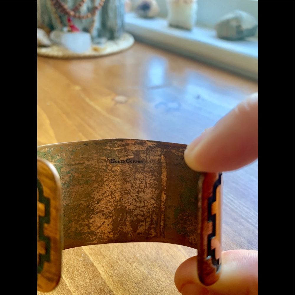 Solid Copper Aztec-Styled Bracelet Cuff - image 6